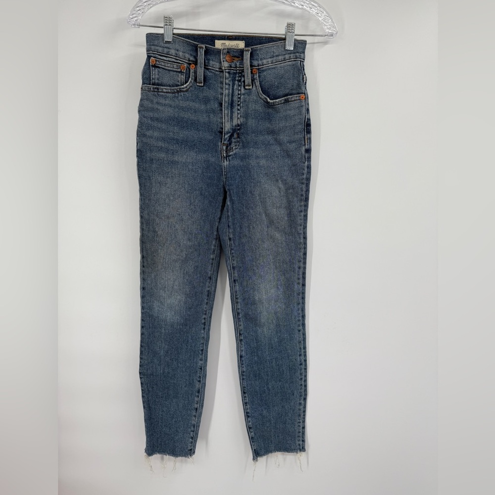 Madewell Jeans Womens The Mom Jean Denim High Rise‎ Frayed Bottom Sz 23